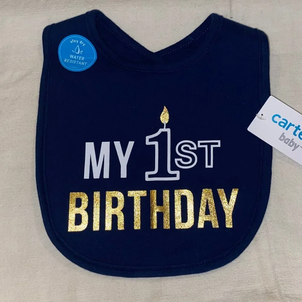 1st Birthday Bib & Mercedes Squeeze Car (2 Items)